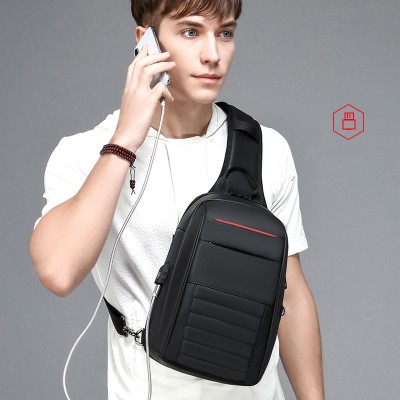 2020  fabric mesh fashion waterproof chest sports man travel laptop bag sling bag