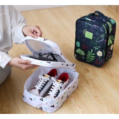 Wholesales custom printed double layers shoes match bag outdoor travel storage for shoe dust