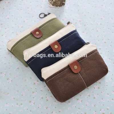 China wholesale hot sale canvas girl's pocket coin bag women purse