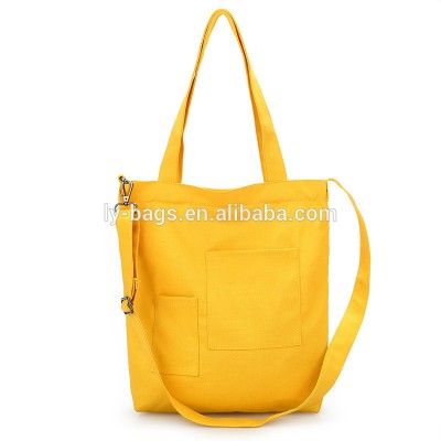 Wholesale Solid Colors Large Capacity Canvas Woman Handbag for travelling