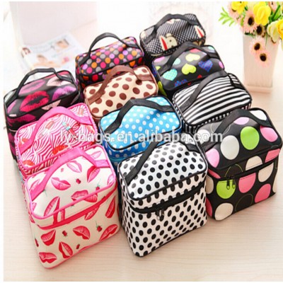 Promotional polyester material zipper travel pouch cosmetic bag