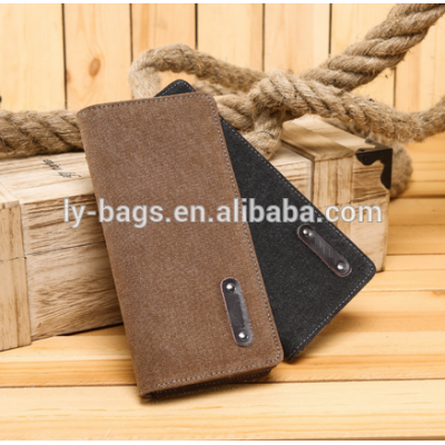 wholesale price fashion long style canvas wallet card purse