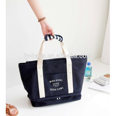 Wholesale New Product Canvas Woman Handbag Travel Two-layer Bags