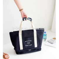 Wholesale New Product Canvas Woman Handbag Travel Two-layer Bags